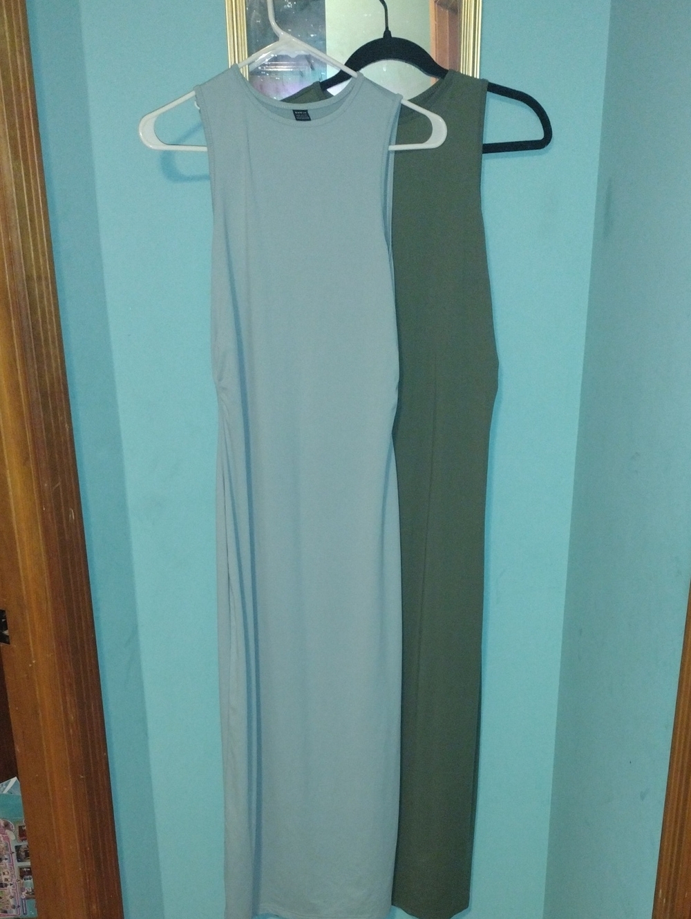 SHEIN Sleeveless Maxi Dress in Sky Blue and Olive 2 for $10